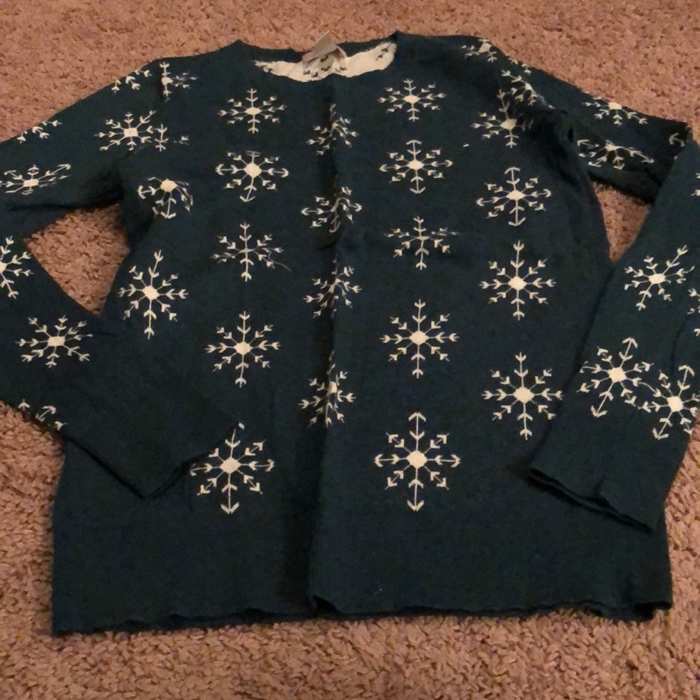 Teal snowflake sweater
